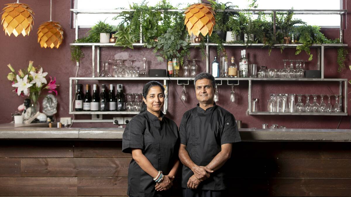 Sunita and Sanjay Kumar from Daana in Curtin which won best Indian restaurant. Picture: Sitthixay Ditthavong 