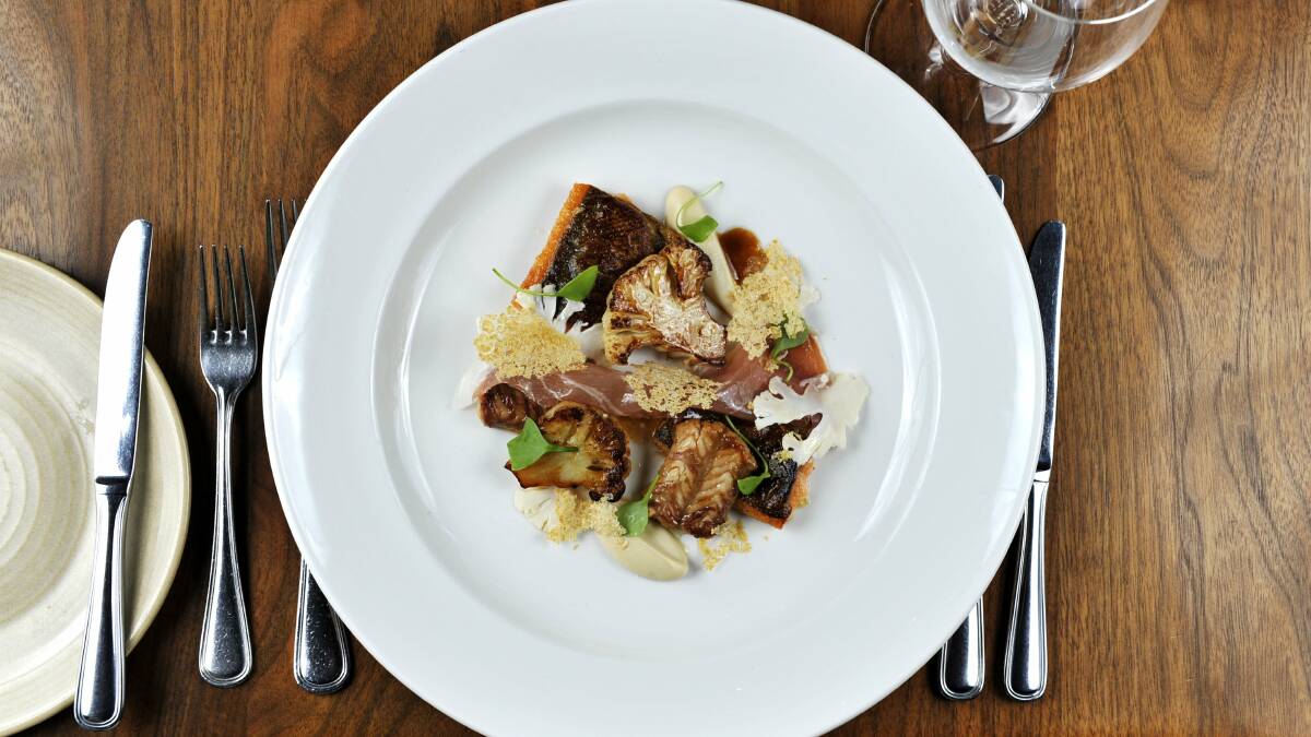 A 2012 dish of rainbow trout, smoked eel and pickled cauliflower. Picture by Jay Cronan