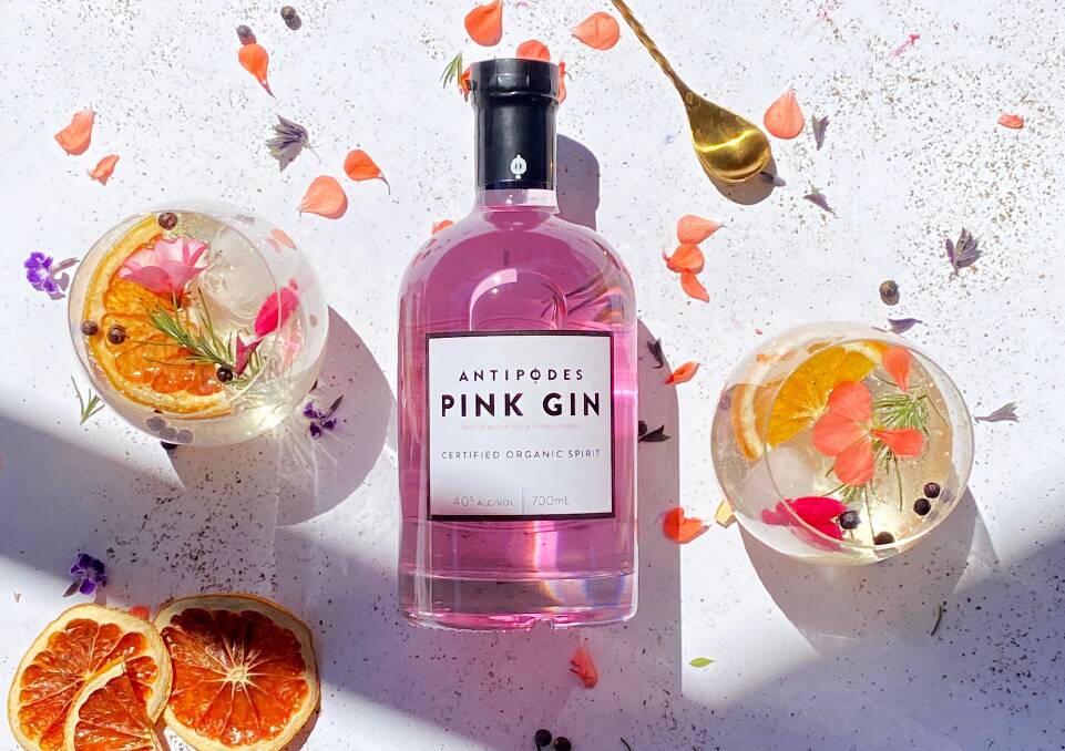 Antipodes Gin Co.'s pink gin. Picture: Supplied