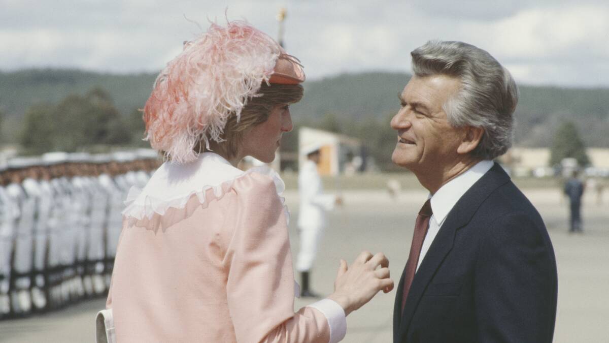 Was Bob Hawke passing on words of wisdom to Diana's sons? Picture: Getty Images