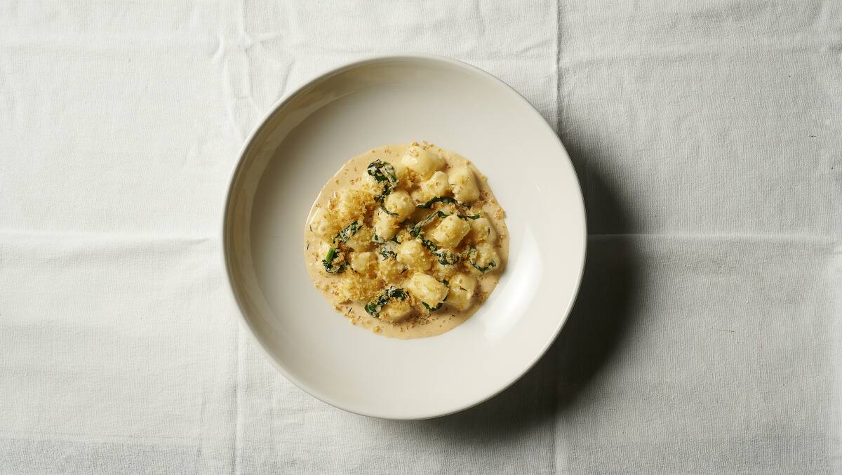 Corn and taleggio tortellini with chilli butter. Picture: Ashley St George