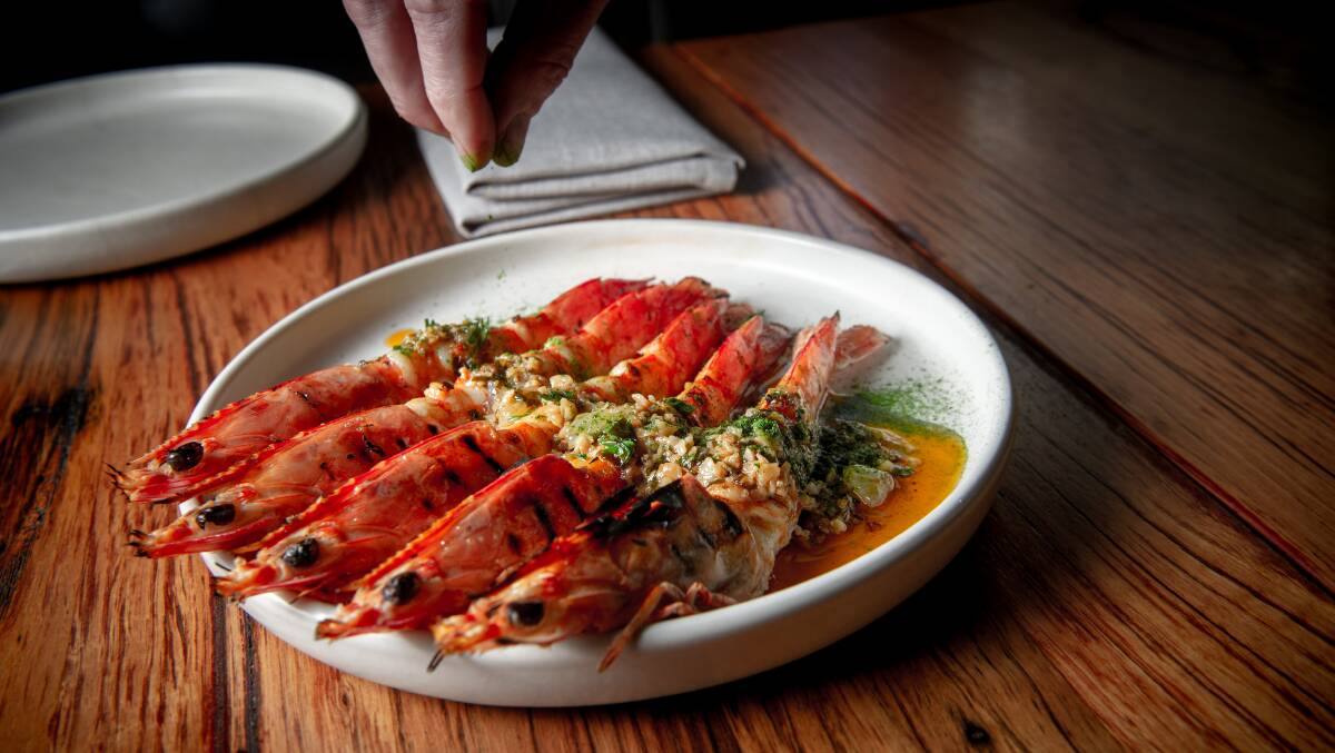 Grilled prawn with bay leaf butter. Picture by Elesa Kurtz