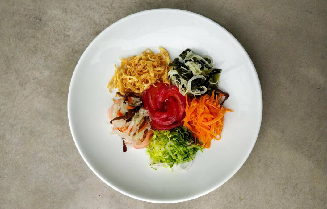 Chairman & Yip's lo-hei yu sheng salad platter. Picture: Supplied. 
