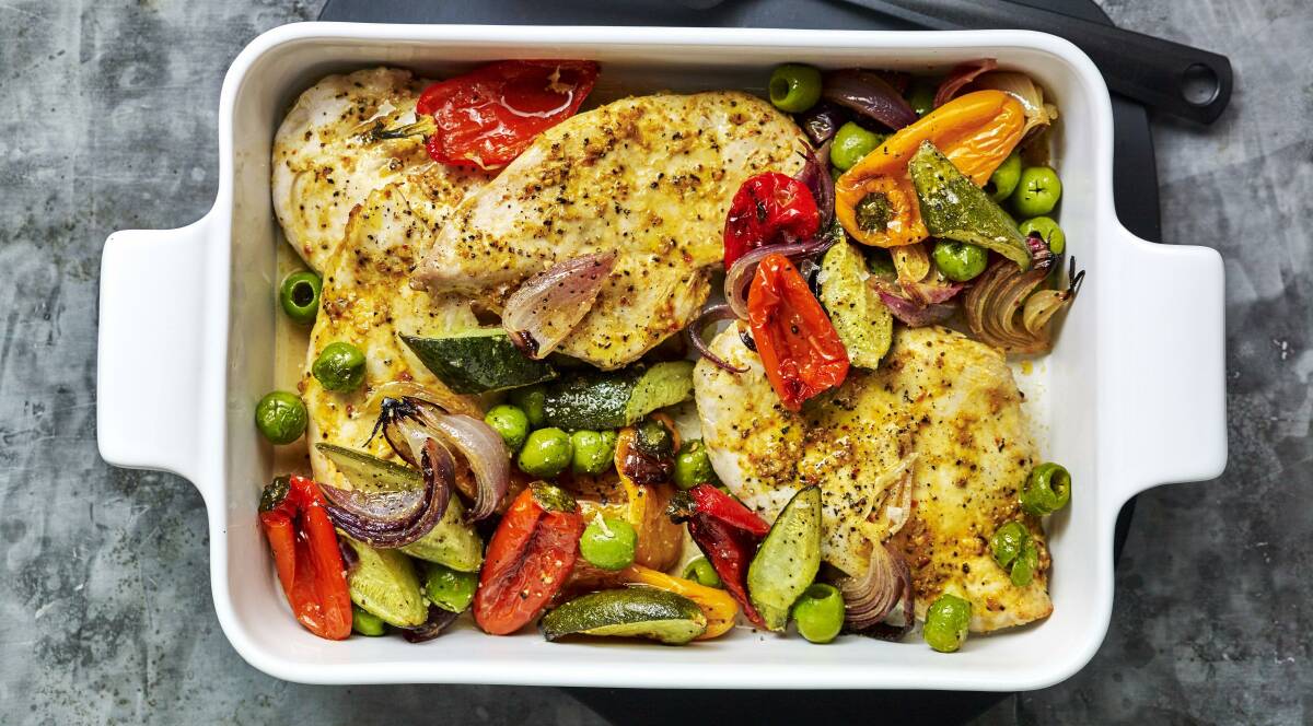 One-pan moroccan chicken and veg. Picture: Supplied
