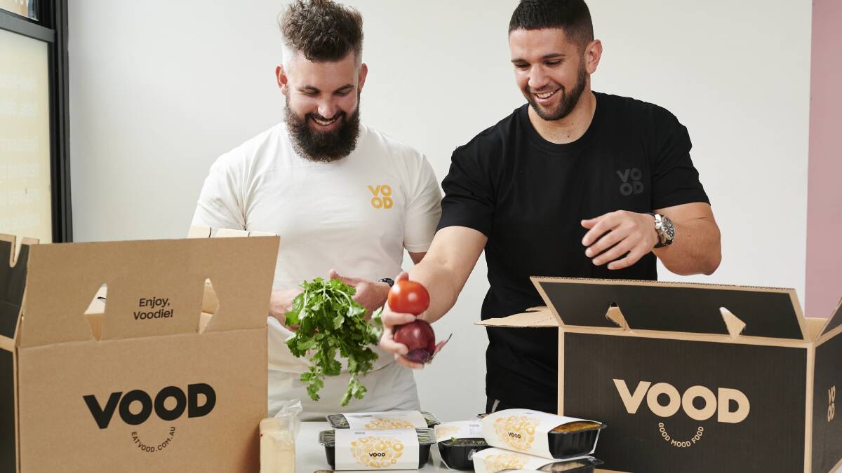 Greg Lally and Frank Iannelli are bringing plant-based ready meals to your door. Picture: Pew Pew Studios