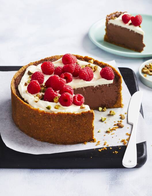 Steamed chocolate and pistachio cheesecake. Picture: Supplied