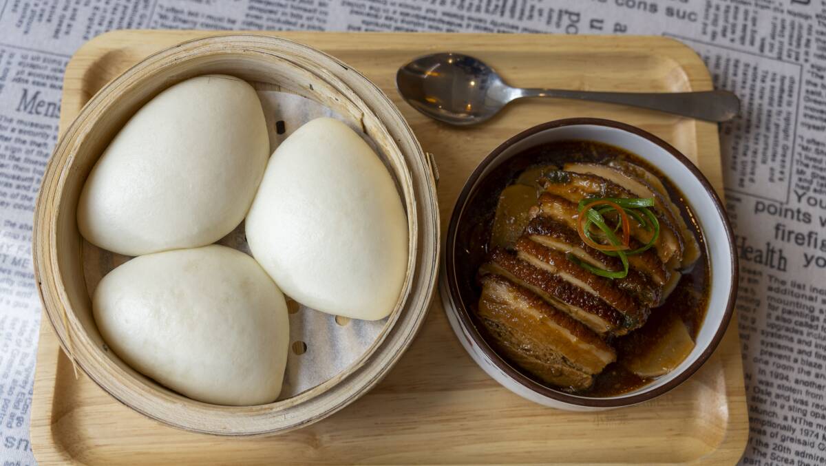 Steamed pork belly with steamed Chinese bread. Picture by Gary Ramage