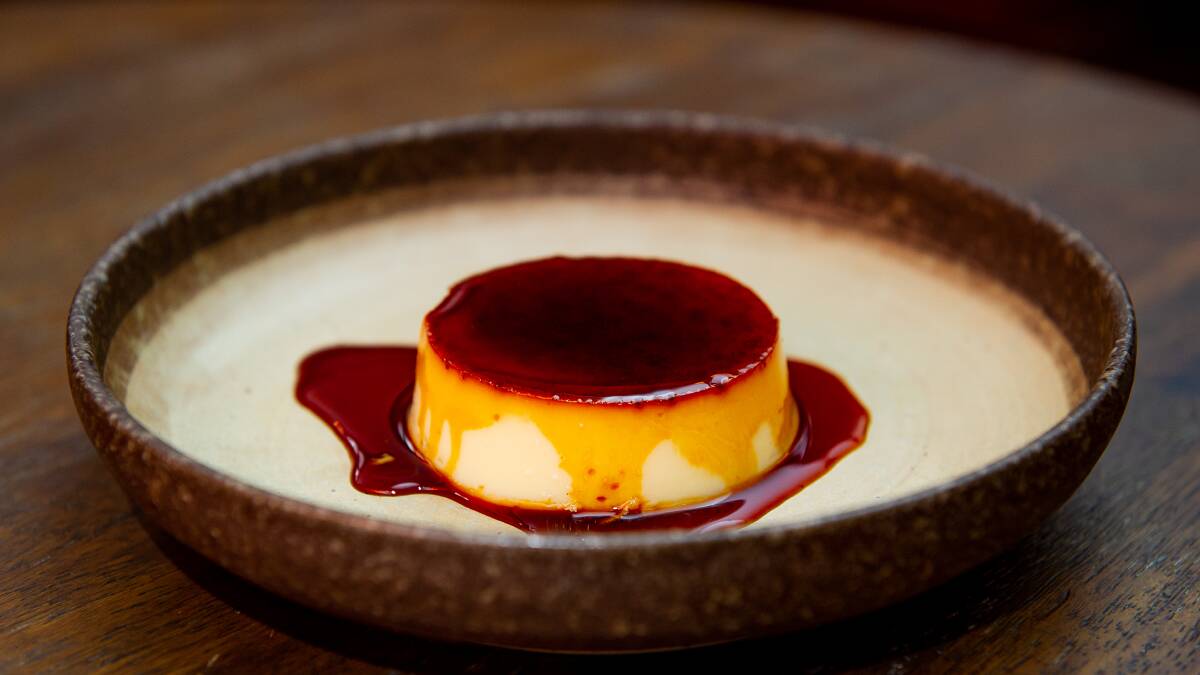 Creme caramel with Japanese whisky, vanilla bean, baked cream. Picture by Sitthixay Ditthavong