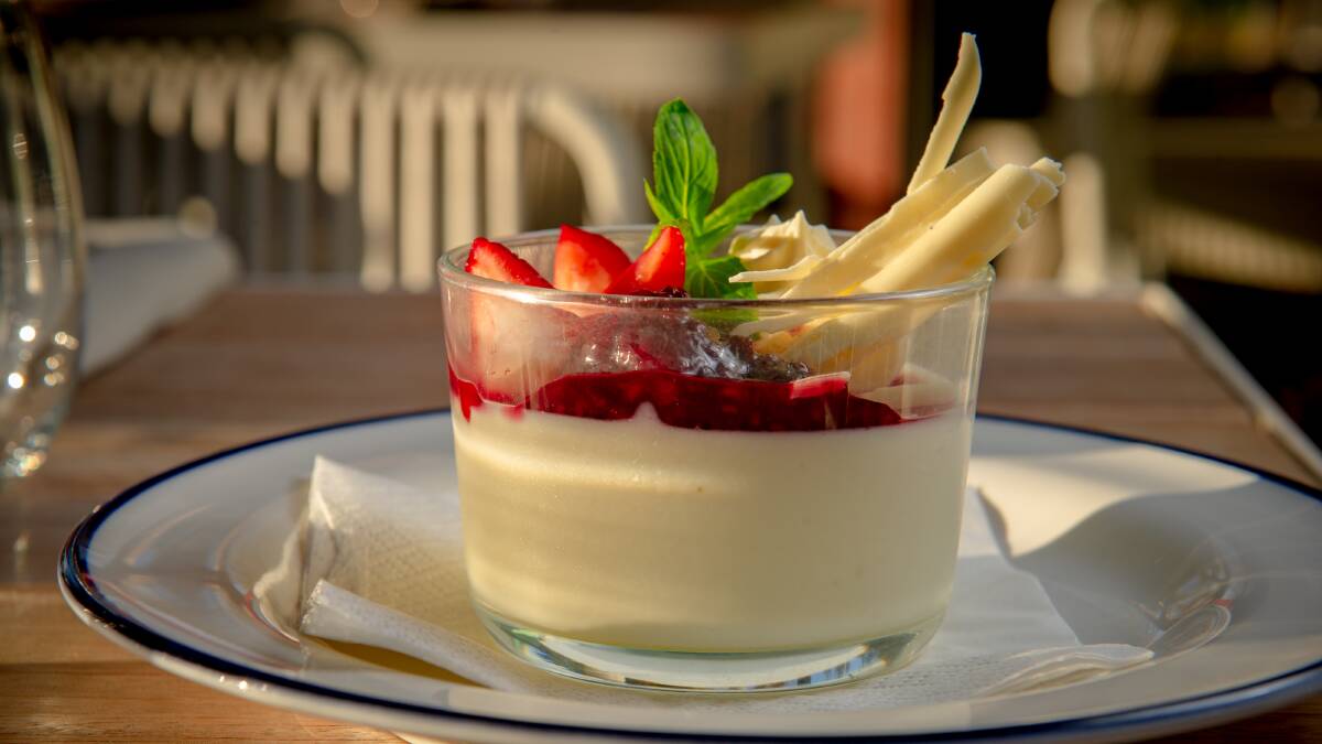 Vanilla panna cotta with summer berry compote. Picture by Elesa Kurtz