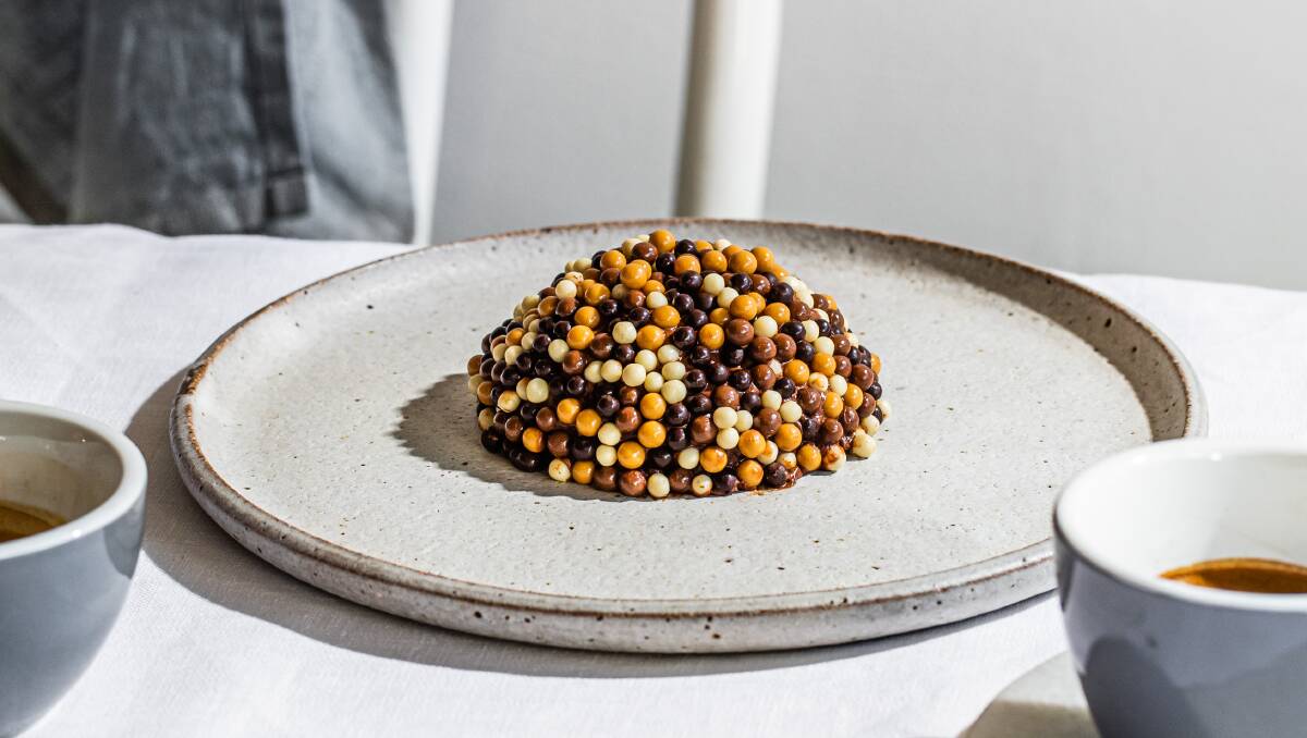 Order Peter Gilmore's Chocolate Crackle, the at-home version of his 2021 MasterChef season finale dish, the Golden Crackle. Picture: Nikki To