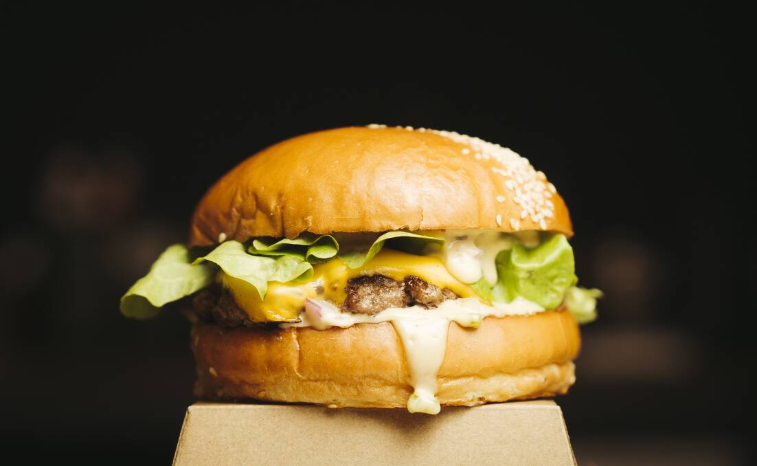 A sneak peek at the 'secret sleezy' burger. Picture: Dion Georgopoulos