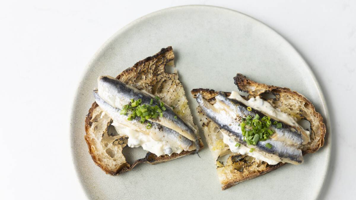  Anchovy toast, gribiche. Picture: Keegan Carroll