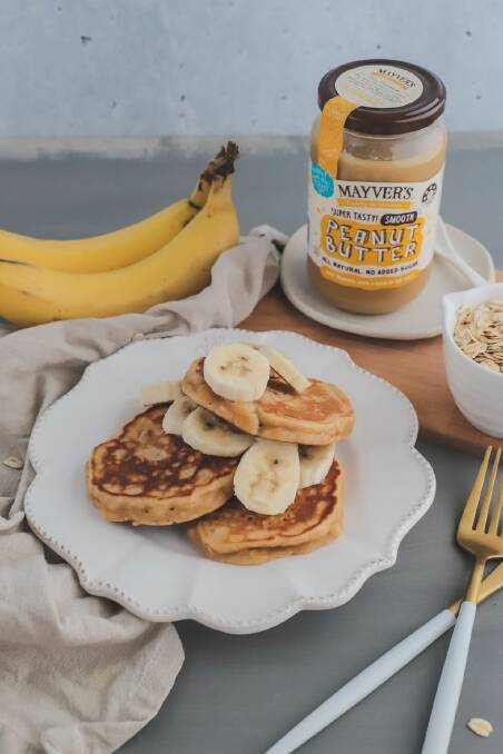 Peanut butter oat pancakes. Picture: Supplied 