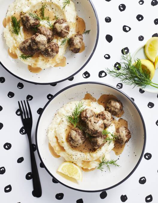 Swedish meatballs with gravy and horseradish mash. Picture: Supplied