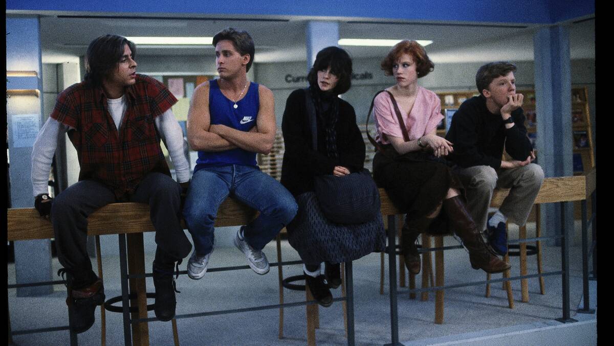 Judd Nelson, Emilio Estevez, Ally Sheedy, Molly Ringwald and Anthony Michael Hall in The Breakfast Club. Picture supplied