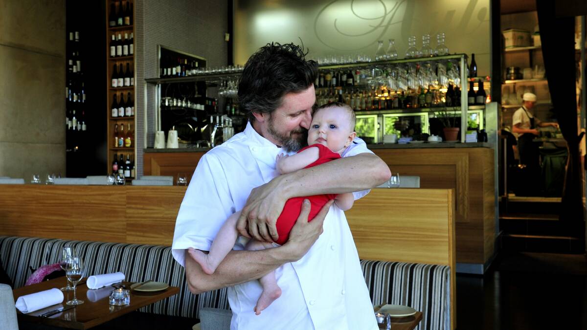 With Chloe, then three months, at the restaurant in 2013. Picture by Melissa Adams