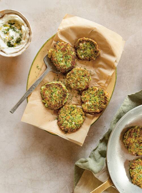 Zucchini patties with feta and dill. Picture by Saghar Setareh