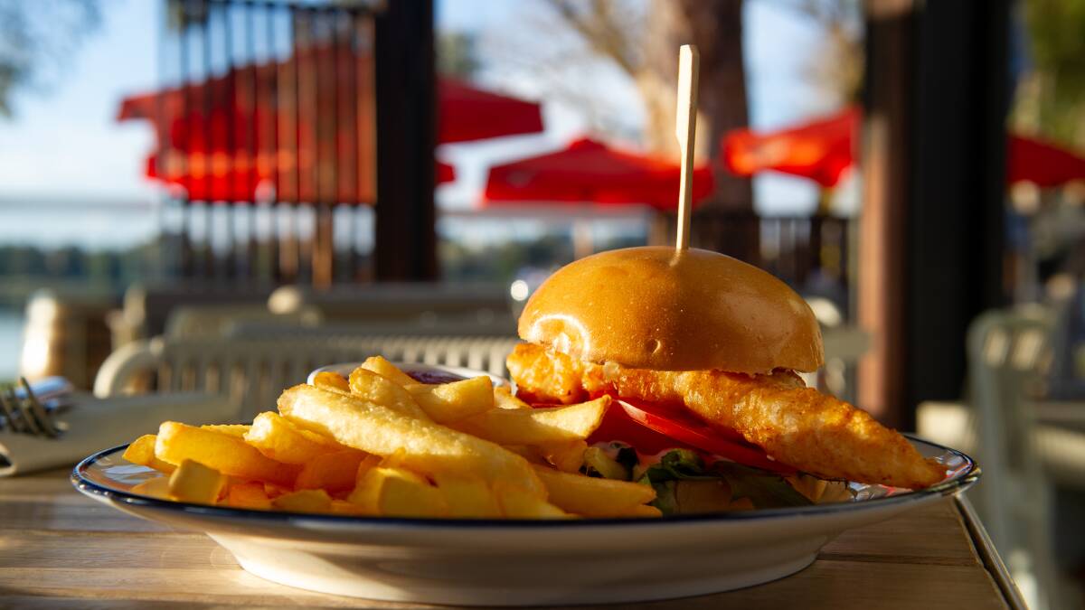 Fish burger and chips. Picture by Elesa Kurtz