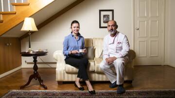 Embassy chef Mesut Avci with the Turkish ambassador's wife Svetlana Karakoc. Picture: Keegan Carroll