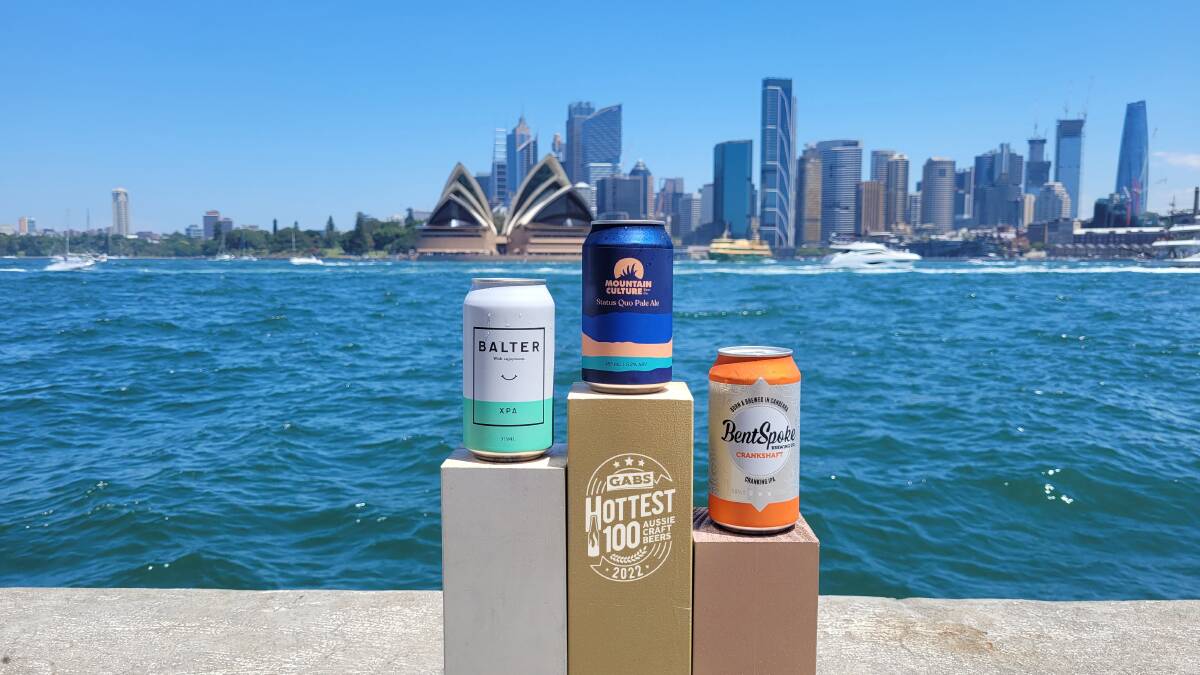 Last year's podium beers were Mountain Culture Culture Beer Company's Status Quo pale ale, Gold Coast's Balter XPA and BentSpoke's Crankshaft. Picture supplied