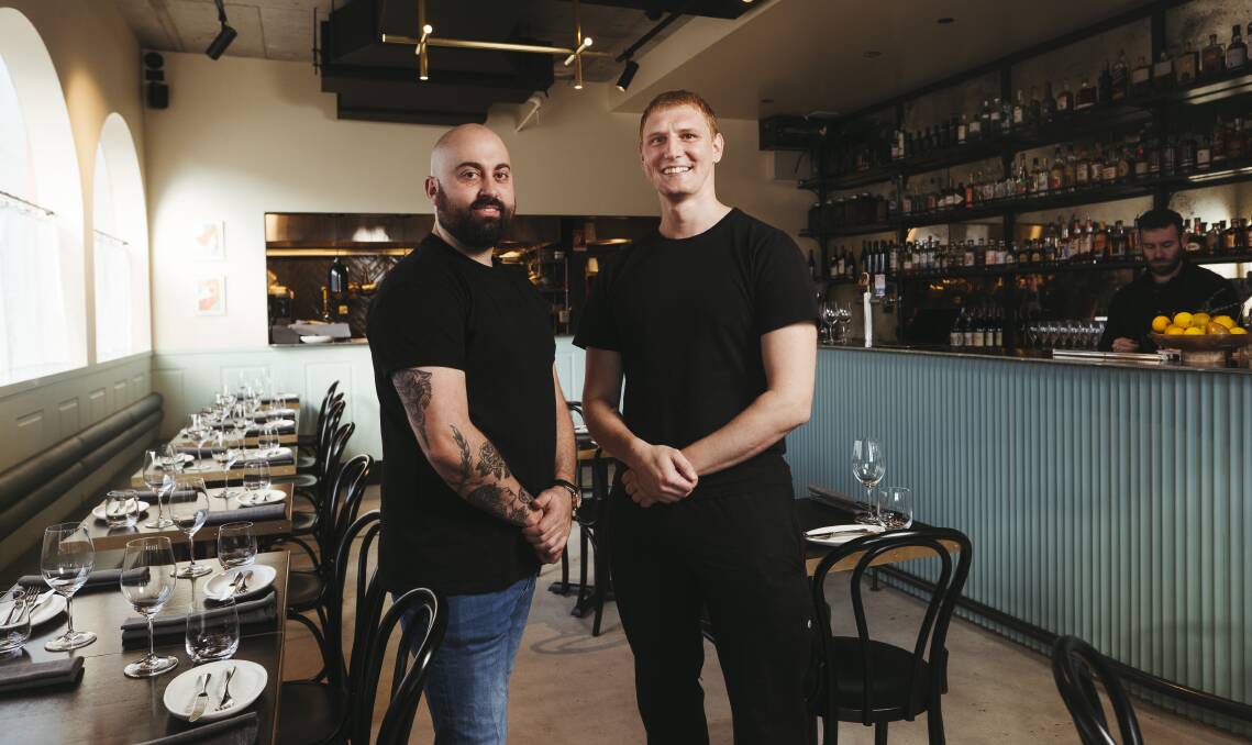 Venue manager Brady Scholes, and head chef Nemanja Babic. Picture: Dion Georgopoulos 