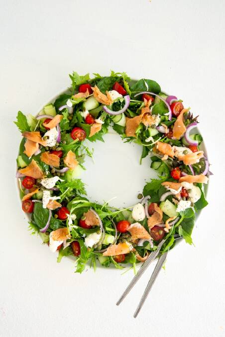 Smoked salmon salad wreath. Picture by The Healthy Mummy