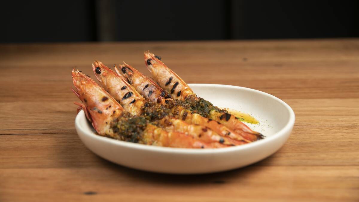 Grilled prawn and bay leaf butter. Picture: Keegan Carroll 