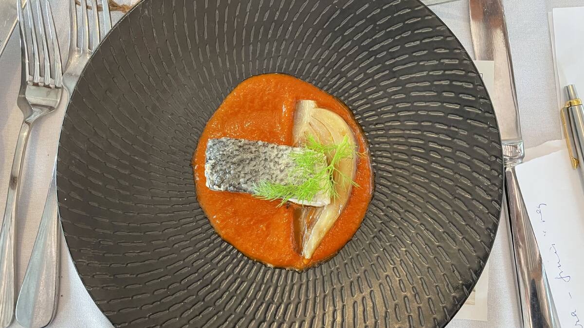 Aquna Murray cod with braised fennel and tomato sugo. Picture: Gini Hole 