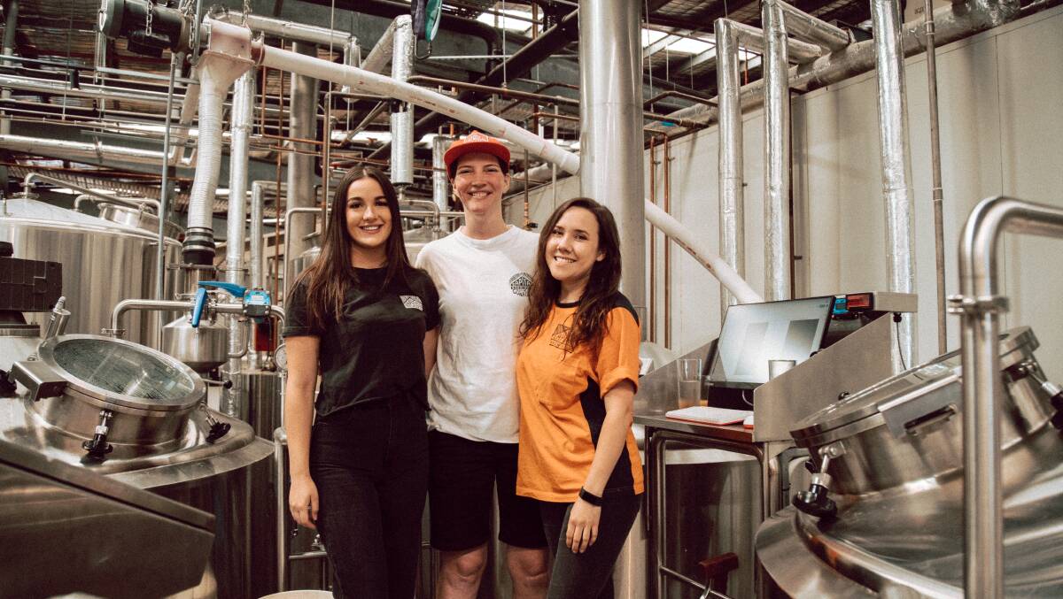 Annie Da Silva, Lauren Ghirardello and Sherri Dill of Capital Brewing Co have made a beer for International Women's Day. Picture: Supplied