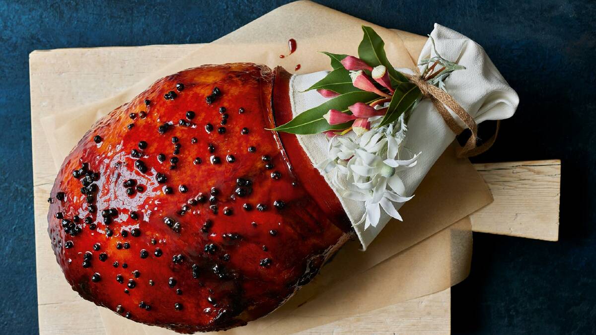Double-glazed juniper ham. Picture by Con Poulos