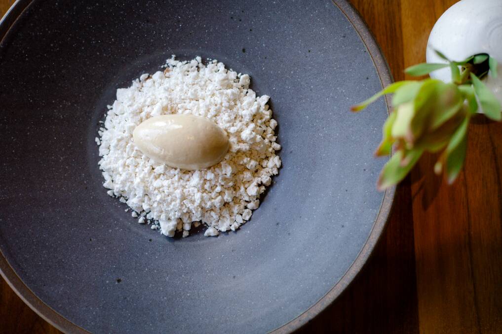 Brown butter ice cream at Aubergine. Picture by Sitthixay Ditthavong