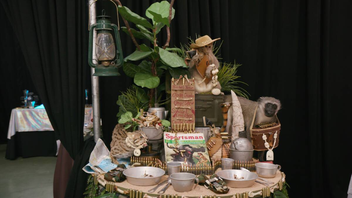 Known for her controversial table settings, Hilarie Moore has decided to decorate her Africa themed table with taxidermy this year. Picture: Supplied