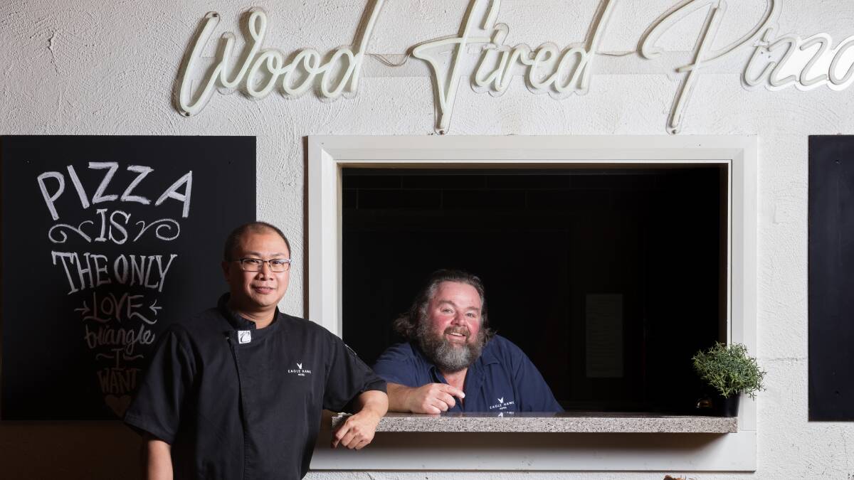 Eaglehawk Hotel head chef Leonard Darmawan and owner Damon "Dozer" Townsend. Picture by Sitthixay Ditthavong