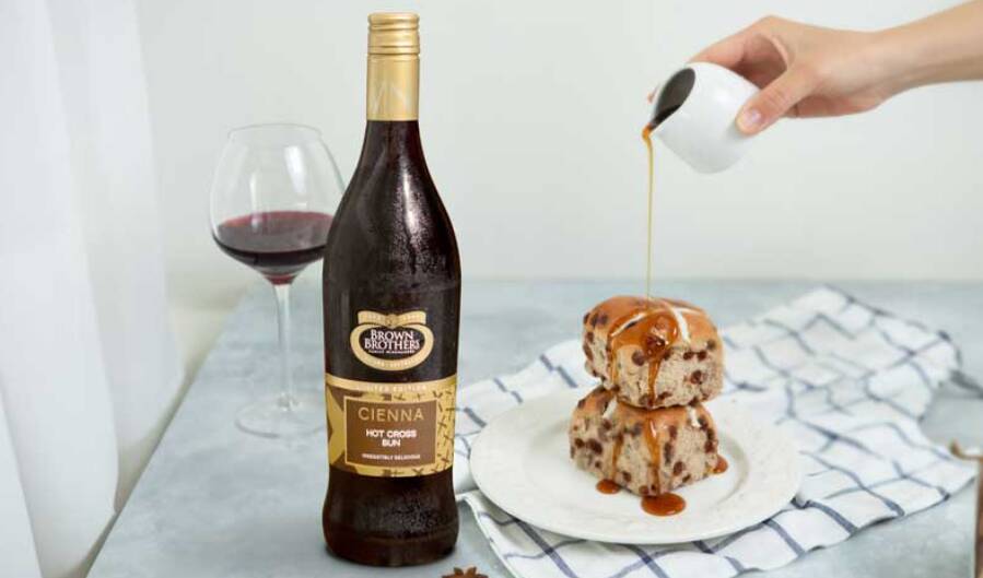 Try some of Brown Brothers' limited-edition Cienna Hot Cross Bun wine. Picture supplied
