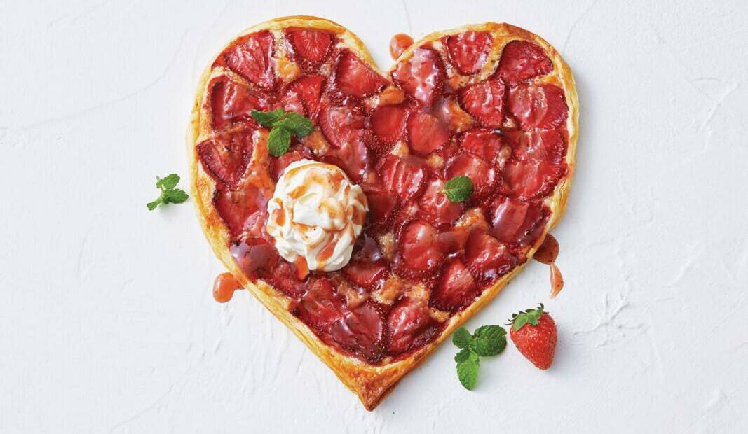 Strawberry heart tart. Picture supplied