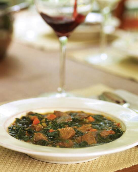 Persian lamb and spinach stew. Picture: Bill Bettencourt