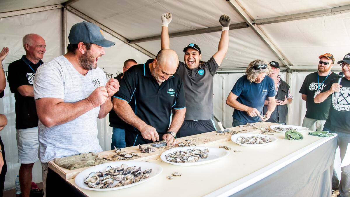 The oyster shucking competition is hotly contested. Picture: Supplied