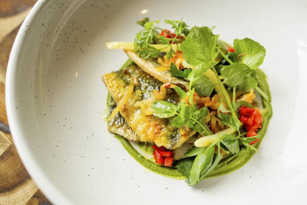 Sardines escabeche, roasted peppers, parsley, and horseradish. Picture: Sitthixay Ditthavong 
