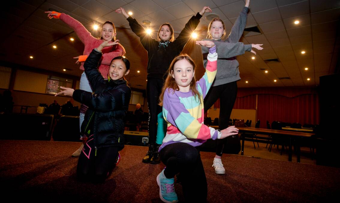 Jessica Hamood, 10, of Queanbeyan, Angelika Bui, 12, of Watson, Lizzy Ursich, 11, of Chapman, Emily Weiss, 9, of Narrabundah and Abbey Heather, 12, of Dickson will be in the next show by Pied Piper Productions. Picture: Elesa Kurtz 