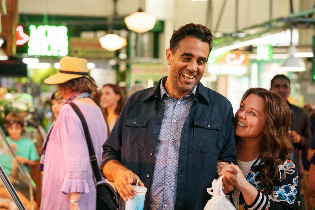 Bobby Cannavale, centre, and Melissa McCarthy in Superintelligence. Picture: Supplied