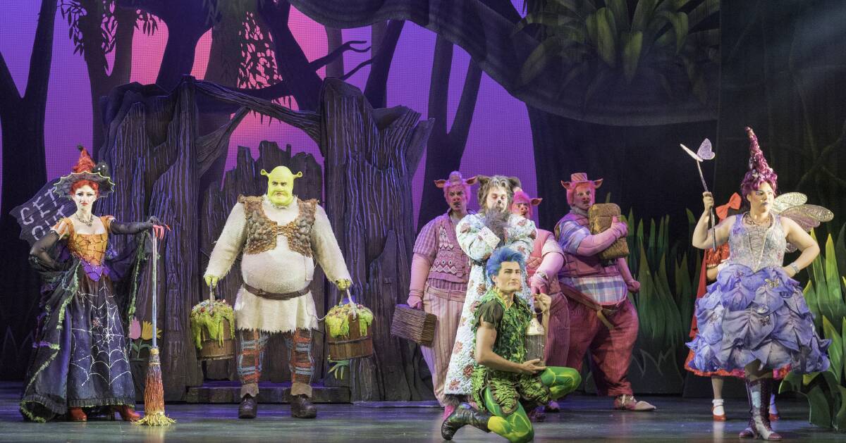 A scene featuring the Sydney cast of Shrek the Musical. Picture: Brian Geach