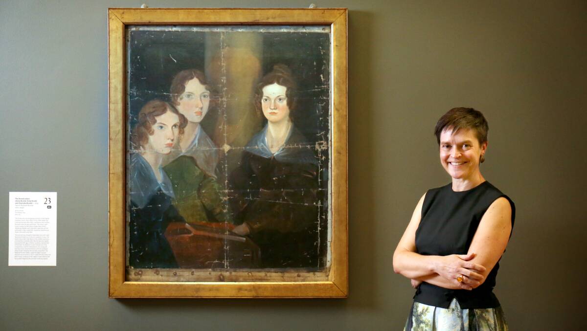 National Portrait Gallery curator Joanna Gilmour with a portrait of the Bronte sisters by their brother Branwell. Picture: James Croucher
