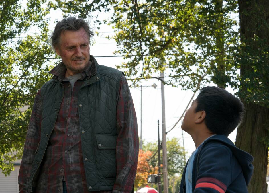 Liam Neeson, left and Jacob Perez in The Marksman. Picture: Madman