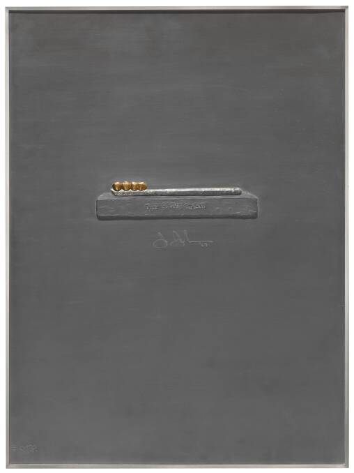Jasper Johns, The critic smiles 1969 (detail), from Lead reliefs series. Picture: Jasper Johns/Copyright Agency, 2022