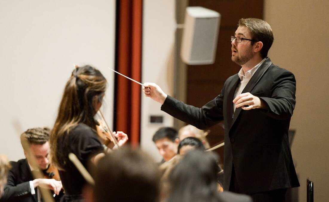 Conductor Louis Sharpe in action. Picture: Supplied