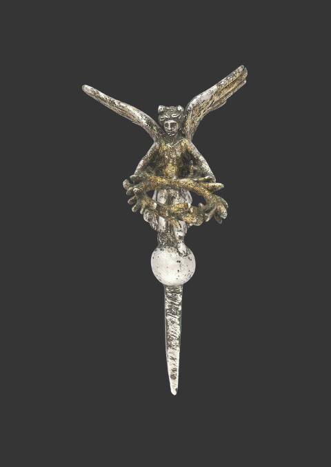 Dress pin featuring Nike, about 100-200 AD. Picture: Trustees of the British Museum, 2021. 