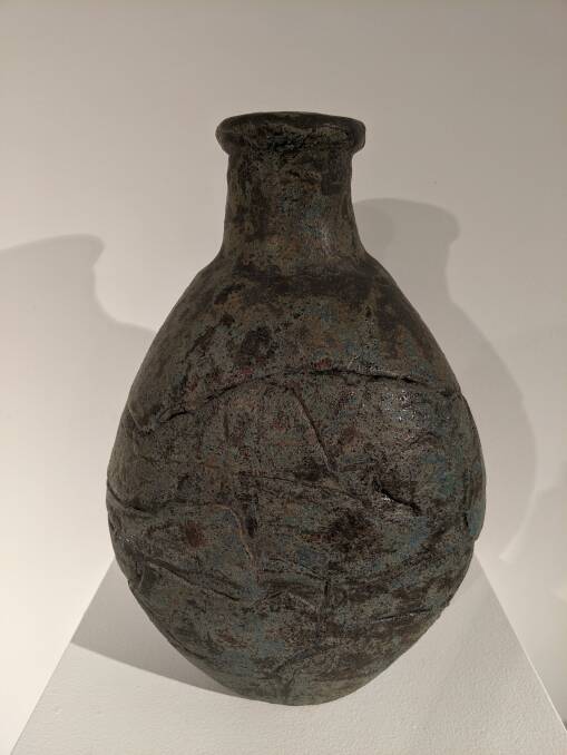 Rita Evans, Landscape Bottle in Canberra Potters 2019 Members' Exhibition at Watson Arts Centre. Picture: Supplied