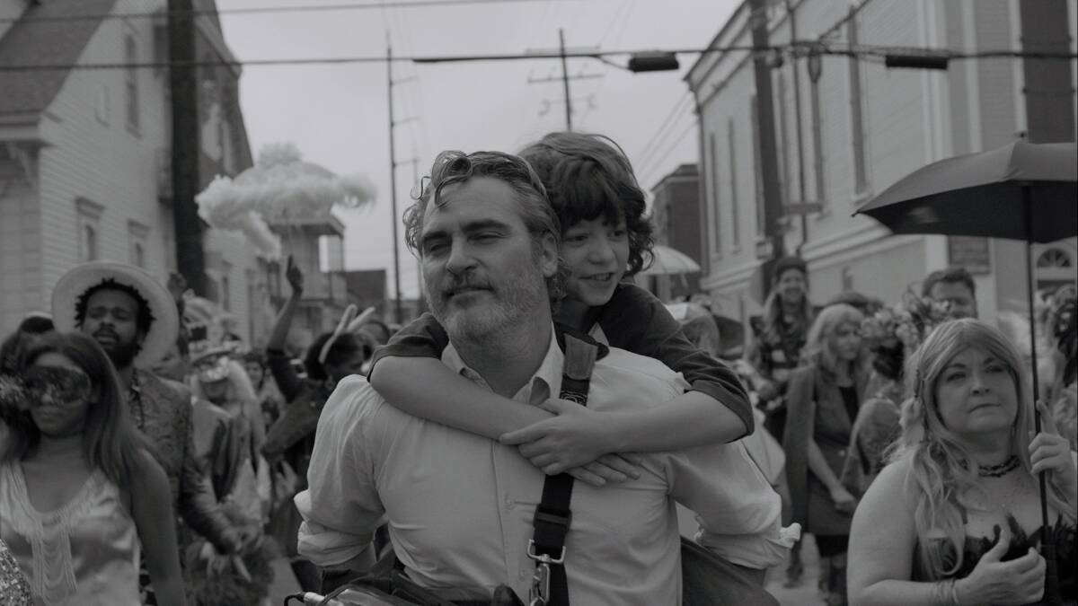 Joaquin Phoenix, front and Woody Norman in C'mon C'mon. Picture: Transmission Films