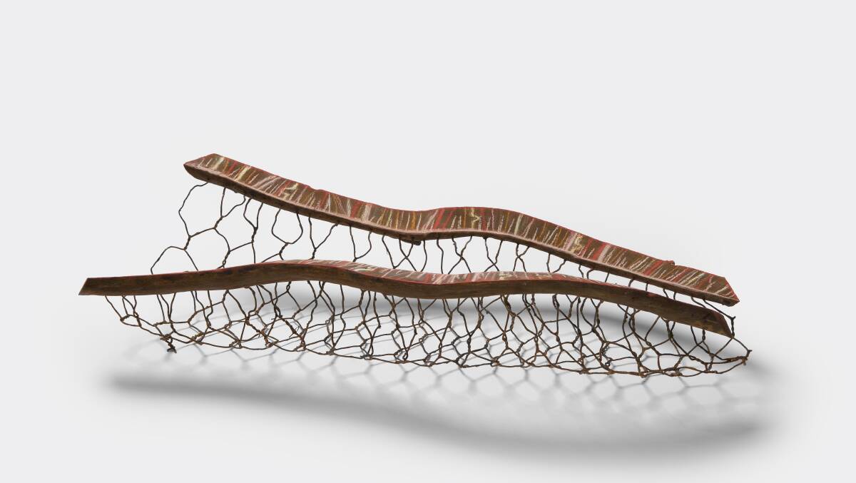 Wendy Teakel, Earth basket III, 2020, in Intersections at Craft ACT. Picture: David Paterson