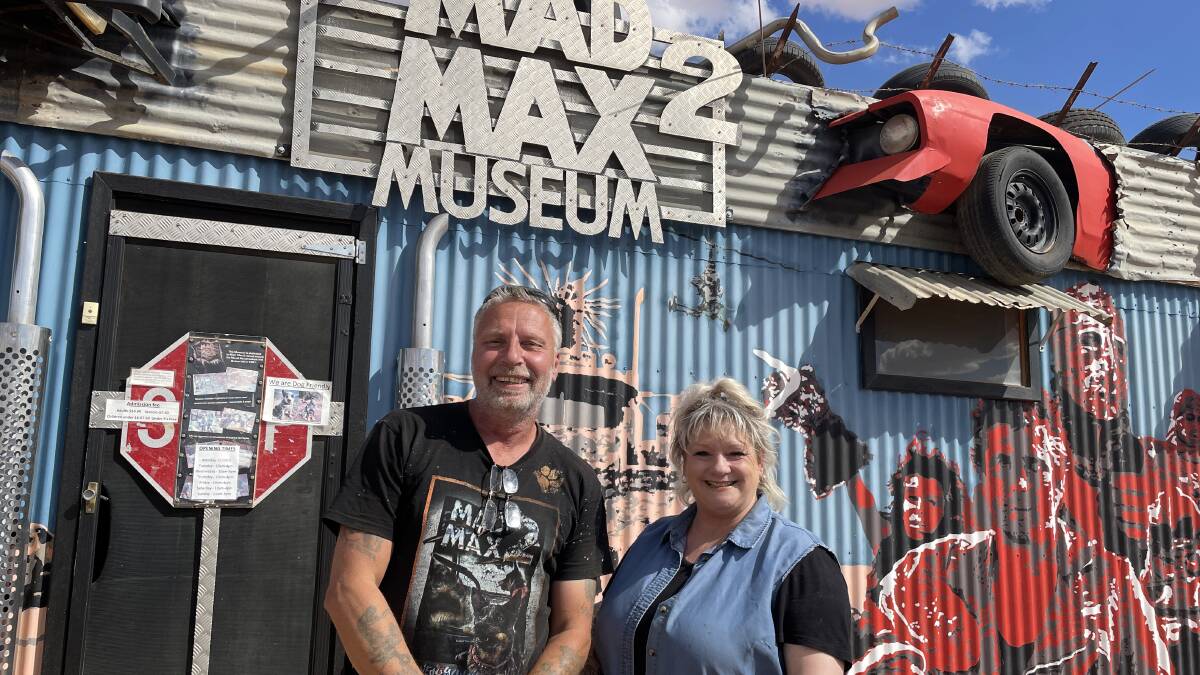 Adrian and Linda Bennett, owners of the Mad Max 2 Museum at Silverton. Picture: Sarah Falson